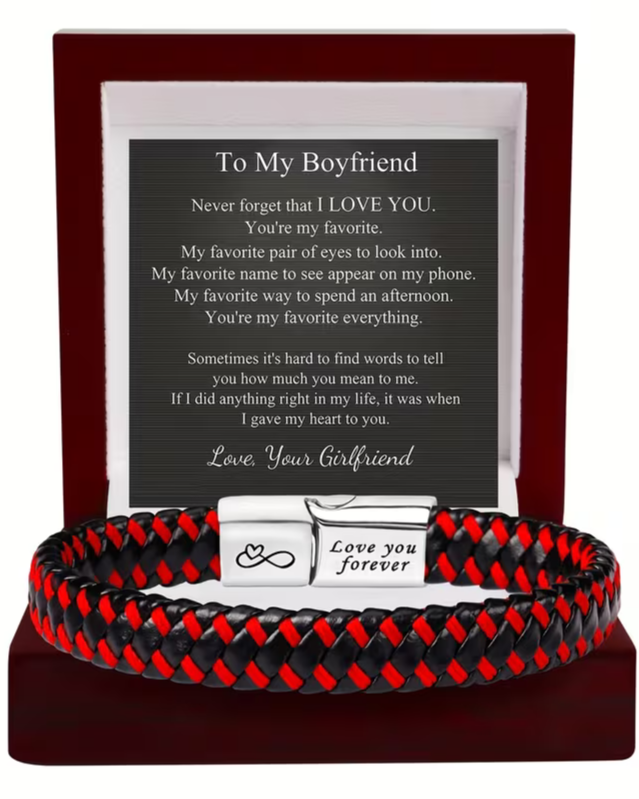 Buy 1 Get 1 Free Braided Leather Black Magnetic Lock Fashion Bracelet