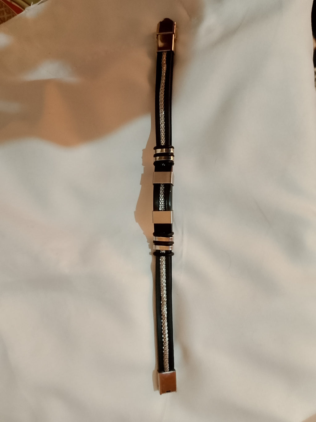 Buy 1 Get 1  free Stainless Steel Braided Leather Bracelet for Men Cuff Bangle Cross Magnetic