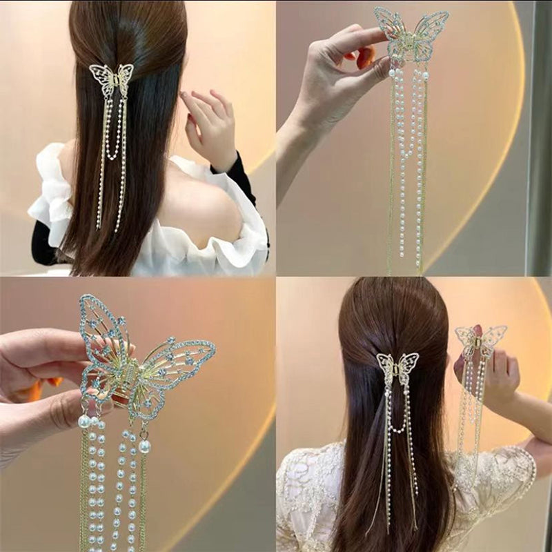 Buy 1 Get 1 Free utterfly Tassel Hair Claw Clip - Elegant Non-Slip Metal Hair Accessories for Thick or Long Hair