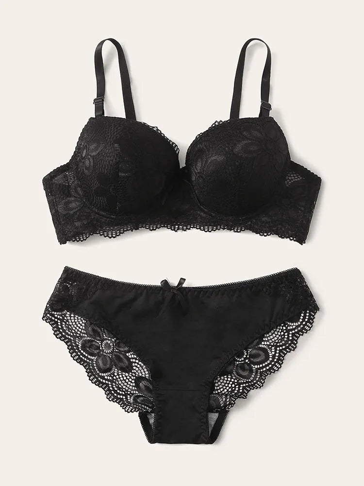 Lace Sexy Push-up Bra and Panty Set