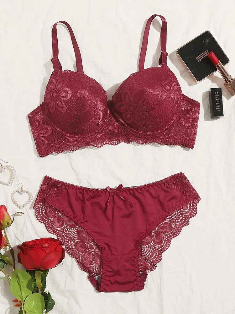 Lace Sexy Push-up Bra and Panty Set